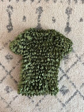 Vintage Y2K Olive Green Popcorn Shirt Magic Bubble Top OS